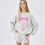 MARDI MERCREDI 2601 SWEATSHIRT TRIPLE FLOWER_OATMEAL PINK