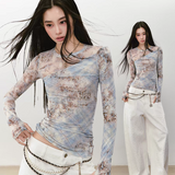 VIA PITTI 2509 双层网纱荡领斜边小衫