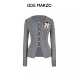 13DE MARZO | 2602 Sparkle Pearl Chain Cardigan Dark Grey