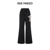 13DE MARZO | 2602 Deconstructed Wide-Leg Sweatpants Black