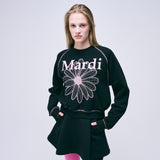 MARDI MERCREDI 2510 SWEATSHIRT RAGLAN FLOWERMARDI_BLACK PINK