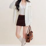 Kroche 2512 重工蝴蝶结盘带绣翻领针织开衫