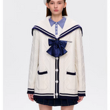 13DE MARZO | 2510 Sailor Knitted Cardigan White