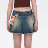 13DE MARZO | 2509 Denim Frayed Skirt