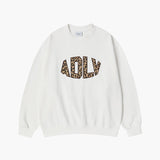 ADLV 2510 拼接刺绣圆领套头卫衣 白