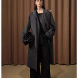 DIANA VEVINA 围巾披肩两穿呢气质大衣