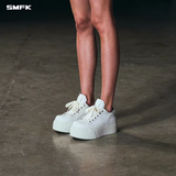 SMFK 2606 雕像皮质厚底球鞋 云白