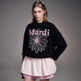 MARDI MERCREDI 2509 SWEATSHIRT FLOWERMARDI NEEDLEWORK_BLACK PINK