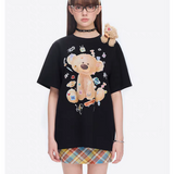 13DE MARZO | 2506 Bear Stickers T-shirt Black