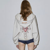 SCULPTOR 2511 Beaded Saint Hoodie Zip-Up Dirty White
