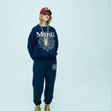 MARDI MERCREDI 2511 SWEATSHIRT FLOWERMARDI NEEDLEWORK_NAVY CREAM