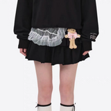 13DE MARZO | 2510 RONRON Bear Ruffle Skort Black