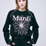 MARDI MERCREDI 2510 SWEATSHIRT RAGLAN FLOWERMARDI_BLACK PINK