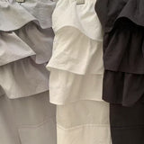 KOREAN COLLECTION 2504 荷叶边(可拆)休闲工装裤 灰