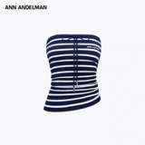 ANN ANDELMAN 2510 条纹毛织抹胸 藏蓝