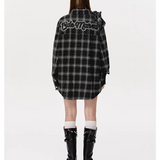 13DE MARZO | 2509 Bear Rhinestone Plaid Shirt