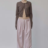 SCULPTOR 2511 Bed To Go Pintuck Pants Pink Stripe