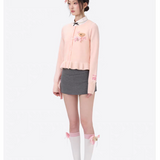 13DE MARZO | 2510 RONRON Bear Ribbon Cardigan Pink