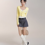 MacyMccoy 2510 假两件撞色针织开衫