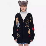 13DE MARZO | 2509 Doozoo Doodles Cardigan Black