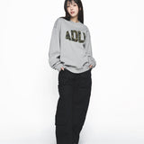 ADLV 2510 拼接刺绣圆领套头卫衣 灰