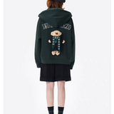 13DE MARZO | 2511 Harry Potter Hogwarts Four Houses Bear Zipper Hoodie Green