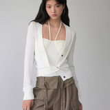 VIA PITTI 2509 抹胸麻花挂脖针织上衣