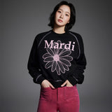 MARDI MERCREDI 2510 SWEATSHIRT RAGLAN FLOWERMARDI_BLACK PINK
