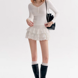 Kroche 2602 蕾丝花边蓬蓬蛋糕裙