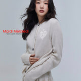 MARDI MERCREDI 2510 RACCOON BLENDED CARDIGAN ROUND NECK SPADE_IVORY
