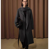 DIANA VEVINA 围巾披肩两穿呢气质大衣