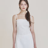 NOT YOUR ROSE 2601 Lace frill midi dress (Ivory)