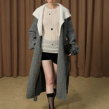 DIANA VEVINA 2512 连帽羊毛气质大衣 灰