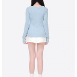 13DE MARZO | 2602 Sparkle Pearl Chain Cardigan Blue