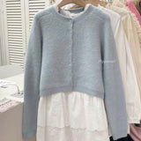 KOREAN COLLECTION 2603 温柔软糯蓝针织上衣