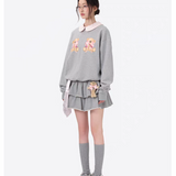 13DE MARZO | 2510 RONRON Bear Ruffle Skort Grey