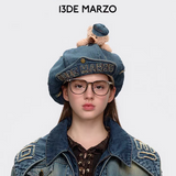 13DE MARZO | 2509 Denim Cuffed Beret Hat