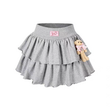 13DE MARZO | 2510 RONRON Bear Ruffle Skort Grey