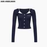 ANN ANDELMAN 2411 假两件蕾丝开衫