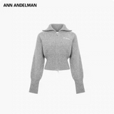ANN ANDELMAN 2510 收腰开胸拉链毛衣 花灰