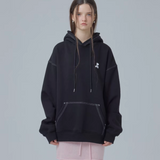 REST & RECREATION 2411 OVERSIZED STITCH HOODIE - BLACK
