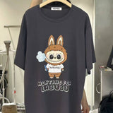 KOREAN COLLECTION 2508 卡通云朵Labubu短袖上衣 黑