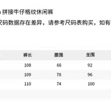 ANN ANDELMAN 2510 拼接牛仔格纹休闲裤 藏蓝