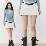 VIA PITTI 2509 侧拉链休闲A字短裙