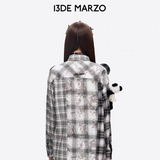 13DE MARZO | 2509 Panda Bear Checkered Shirt