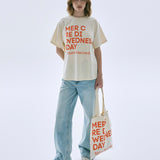 MARDI MERCREDI 2601 CANVAS BAG FLOWER DU MERCREDI_CREAM ORANGE