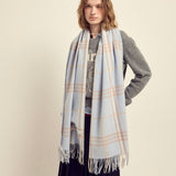 MARDI MERCREDI 2511 WOOL MUFFLER CHECK BLUE