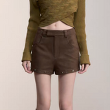 VIA PITTI 2512 不规则铆钉百搭短裤