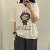 KOREAN COLLECTION 2507 卡通Labubu短袖上衣 白