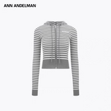 ANN ANDELMAN 2510 条纹连帽针织衫 灰